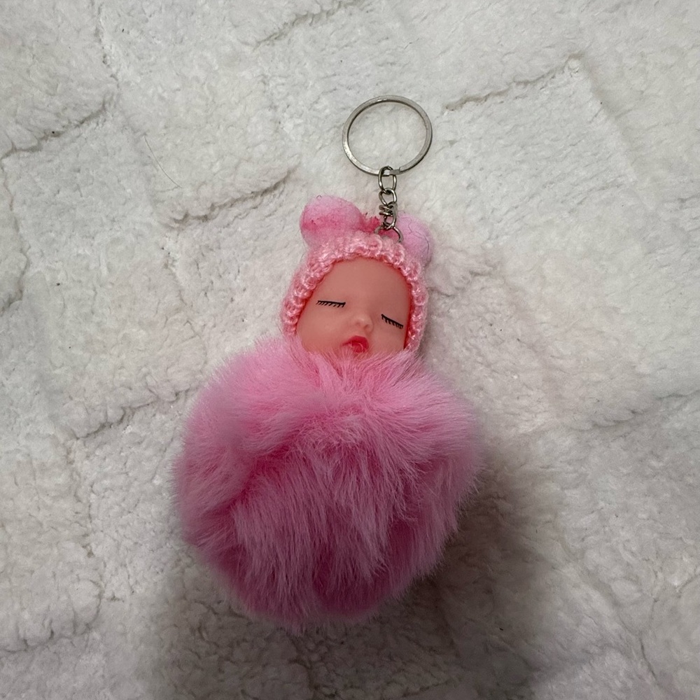 Cute Plush Baby Keychain | Soft Stuffed Animal Bag Charm